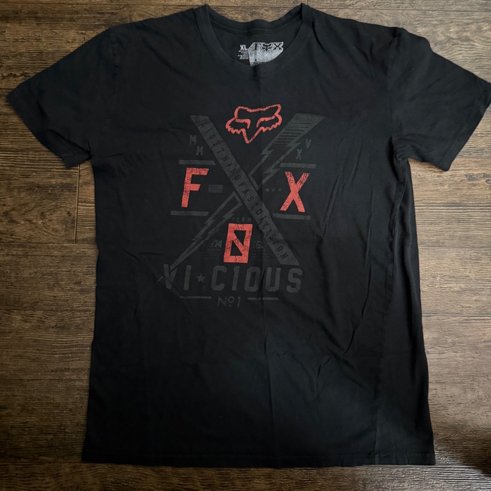 Fox Racing Vicious Graphic T Shirt Black XL Men Regular Fit‎ Cotton Blend